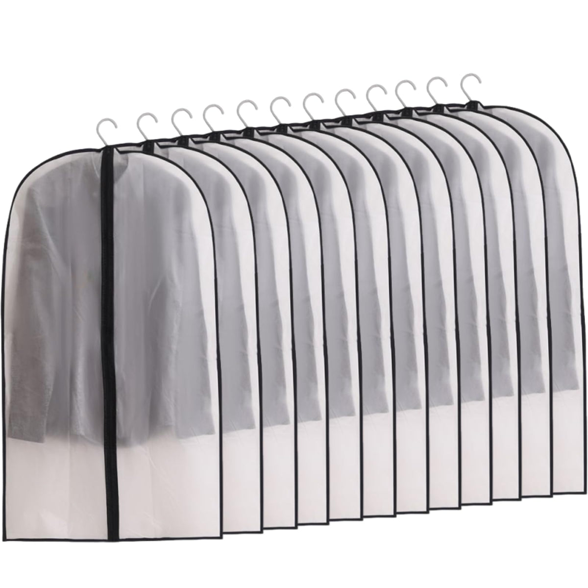 YiZhou 12 Pack Translucent PEVA Garment Bags, 60×100cm Suit Storage Covers - image 1