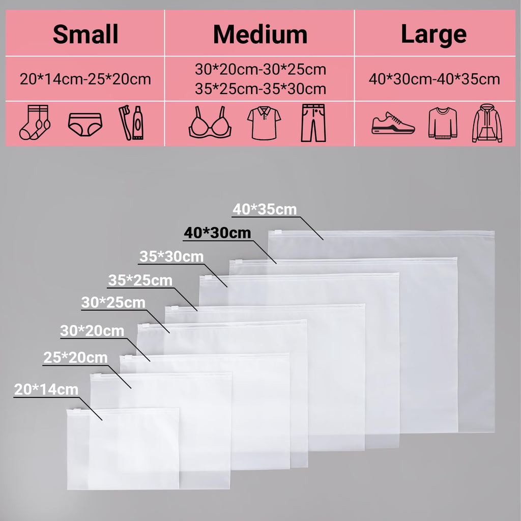 Svaldo Large Ziplock Bags for Clothes, 25Pcs 40 * 30cm Frosted Bags for Clothes, Reusable and Moth Proof, Storage Solutions for Books, Documents - image 2