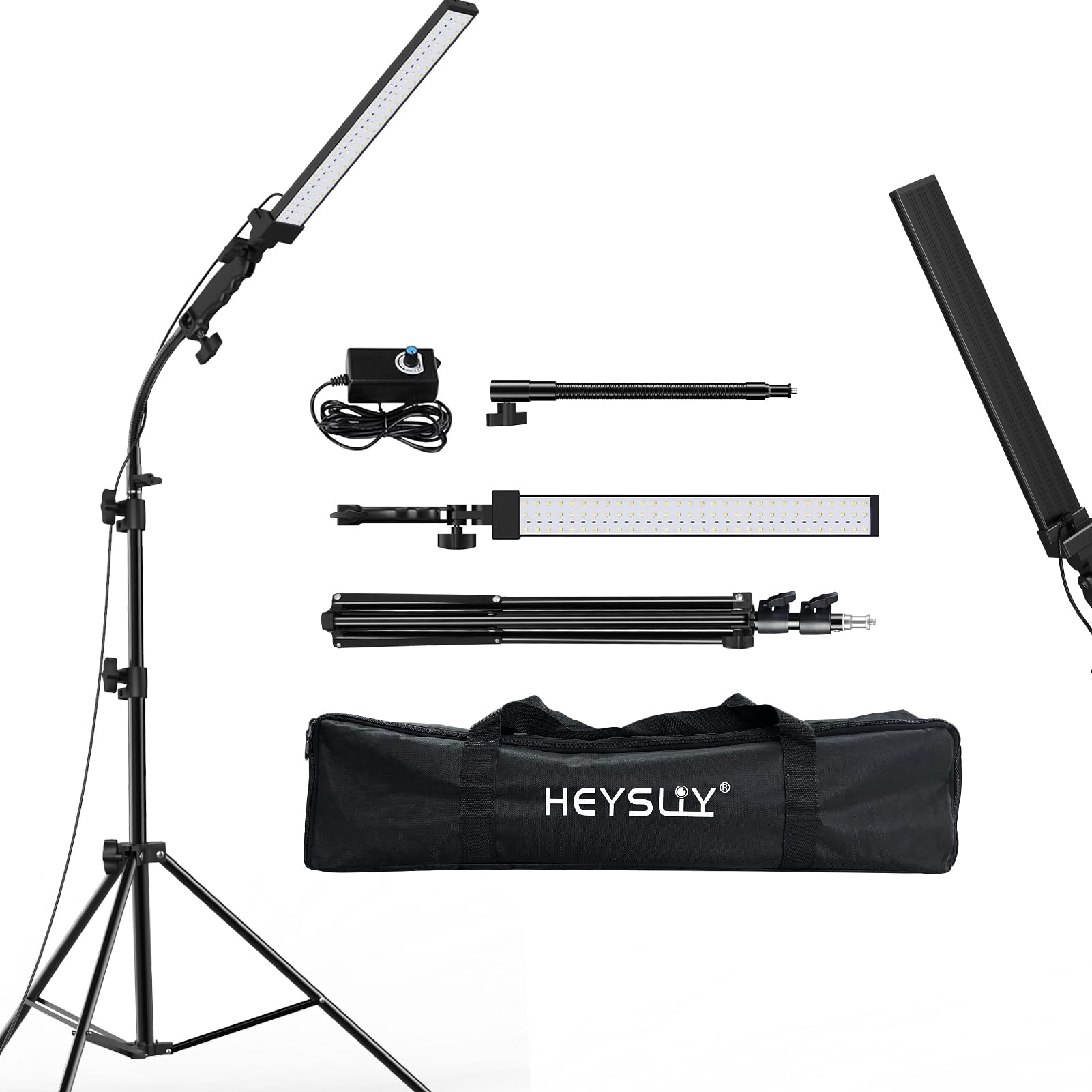Heysliy LED Photography Lighting Kit | 2M Stand & Soft Tube for Makeup