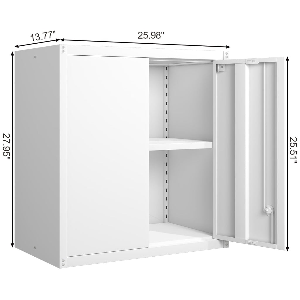 GREATMEET Metal Wall Cabinet, Wall Mounted Storage Cabinet with Lock for Garage Storage - image 3