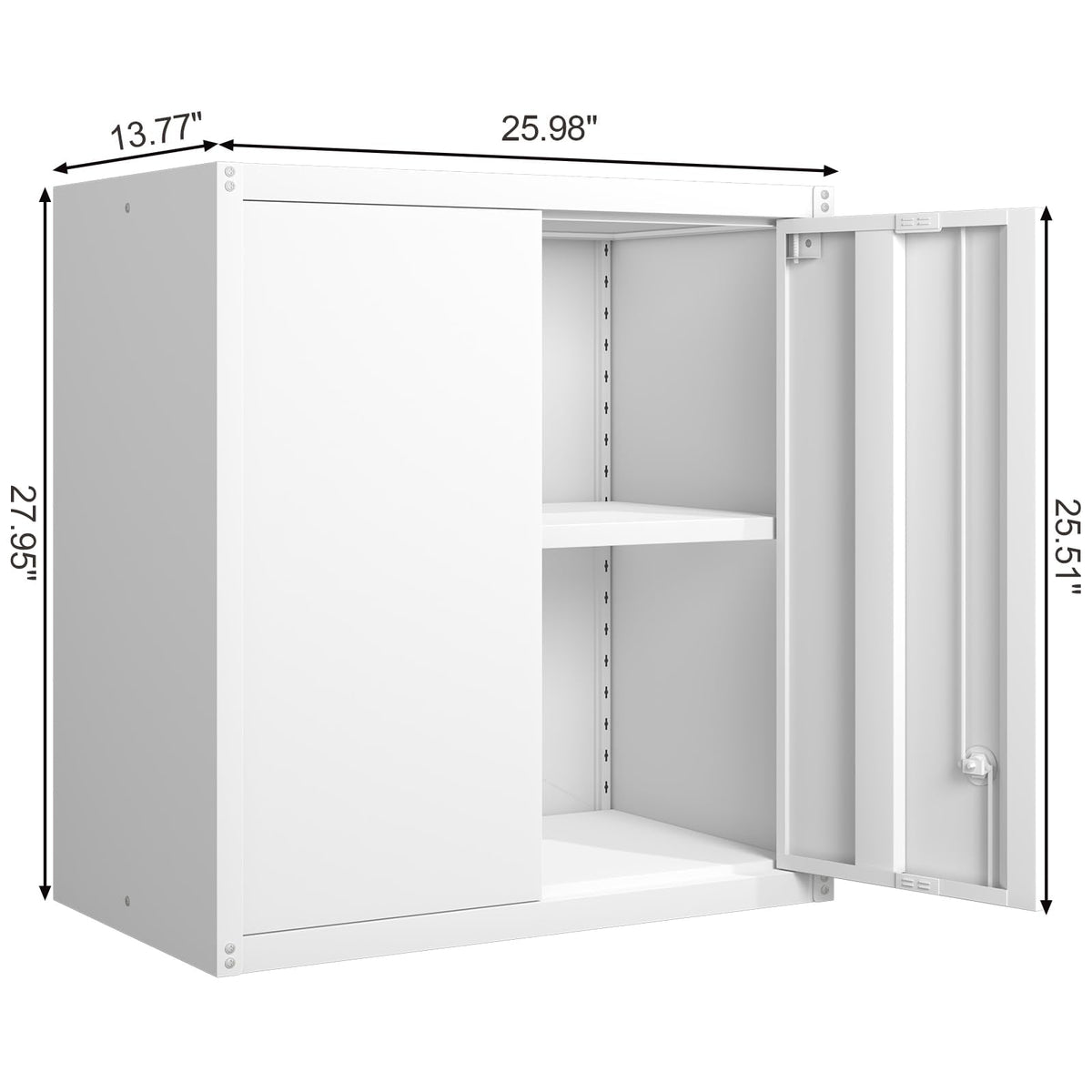 GREATMEET Metal Wall Cabinet, Wall Mounted Storage Cabinet with Lock for Garage Storage - image 3