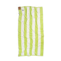 MOMOMUS 100% Cotton Velour Beach Towel - Green Cabana Stripe, 90x180 cm