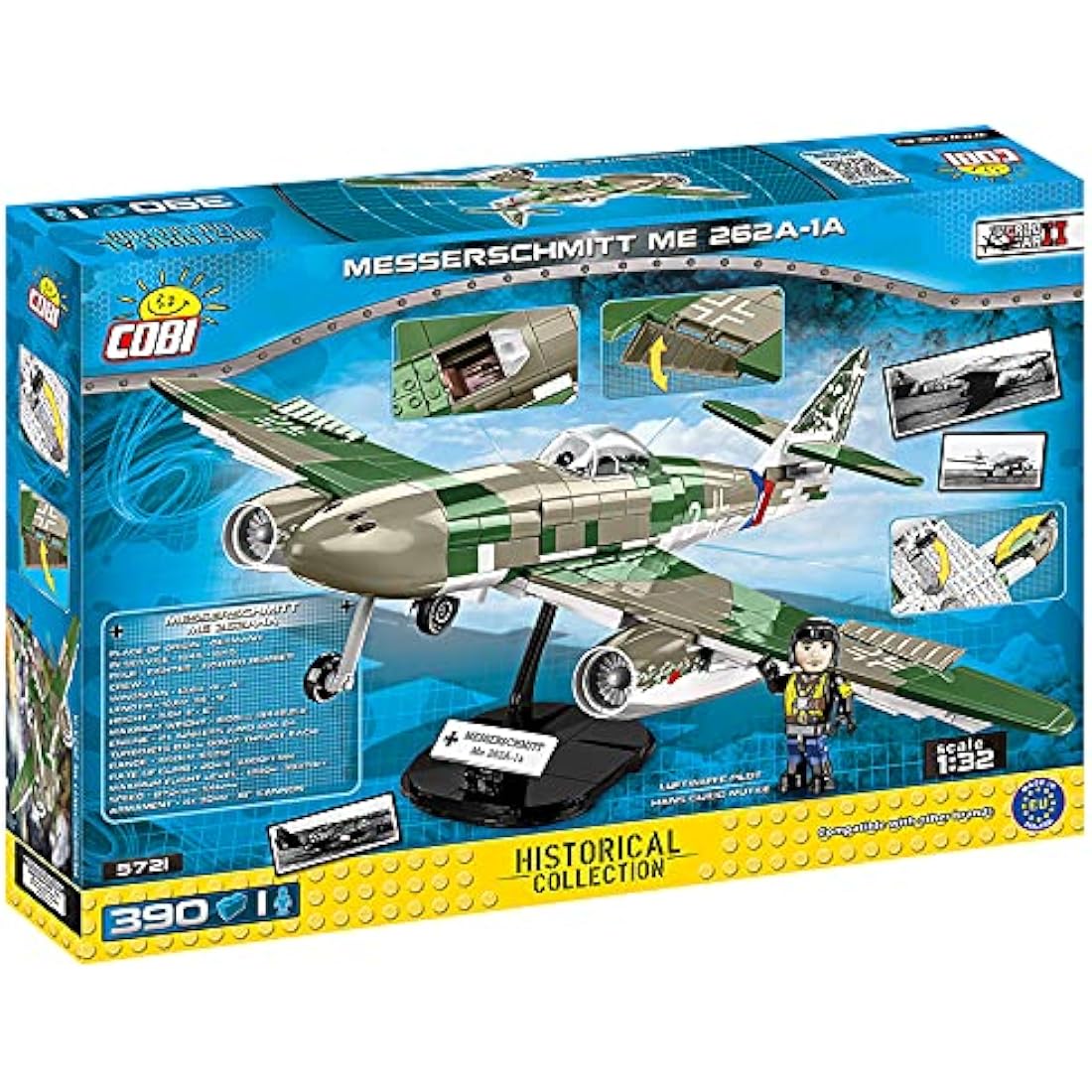 COBI Messerschmitt ME 262A-1A Building Blocks Model Kit - 390 Pieces