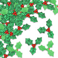 100 Pcs Artificial Holly Berry Leaves for Christmas Crafts