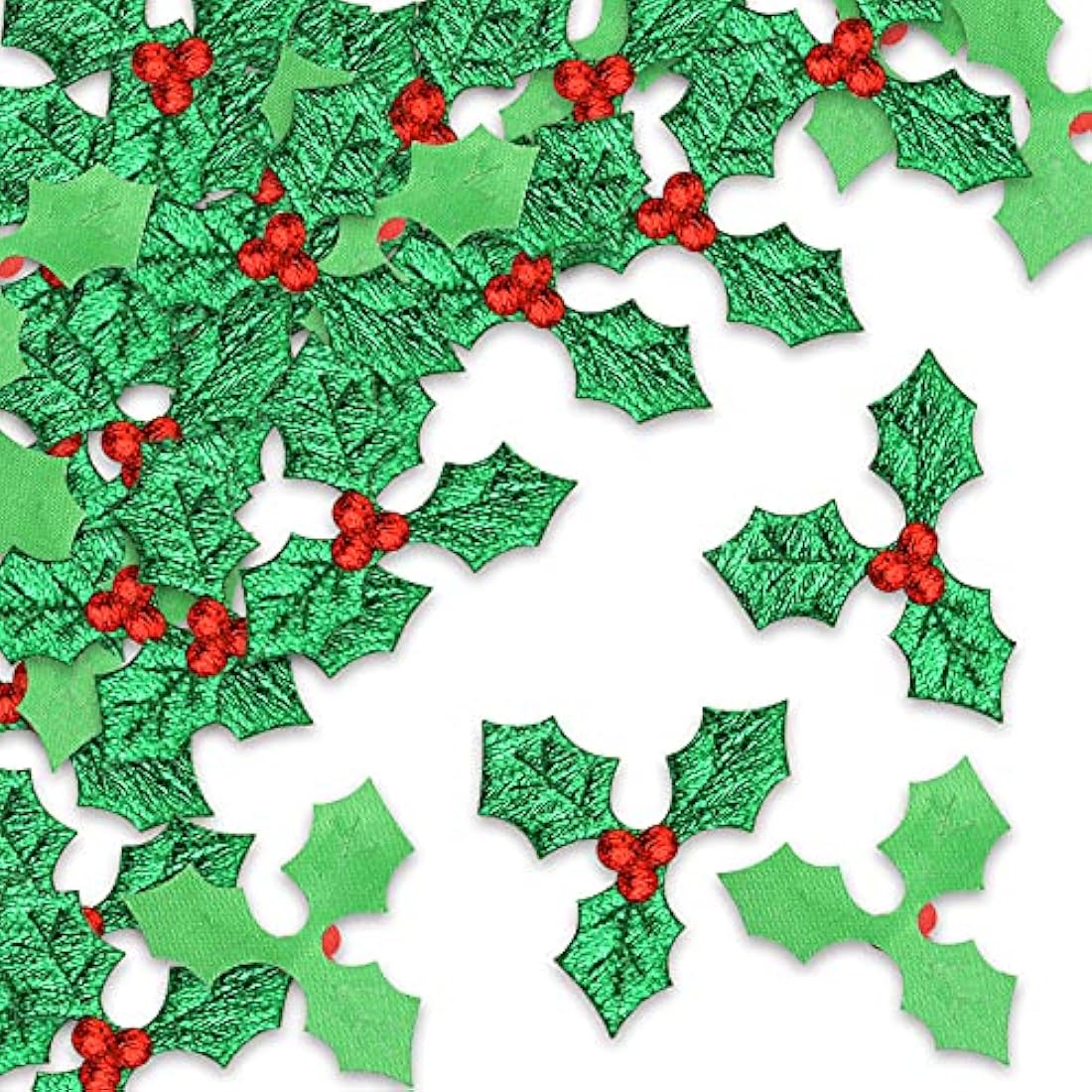 100 Pcs Artificial Holly Berry Leaves for Christmas Crafts