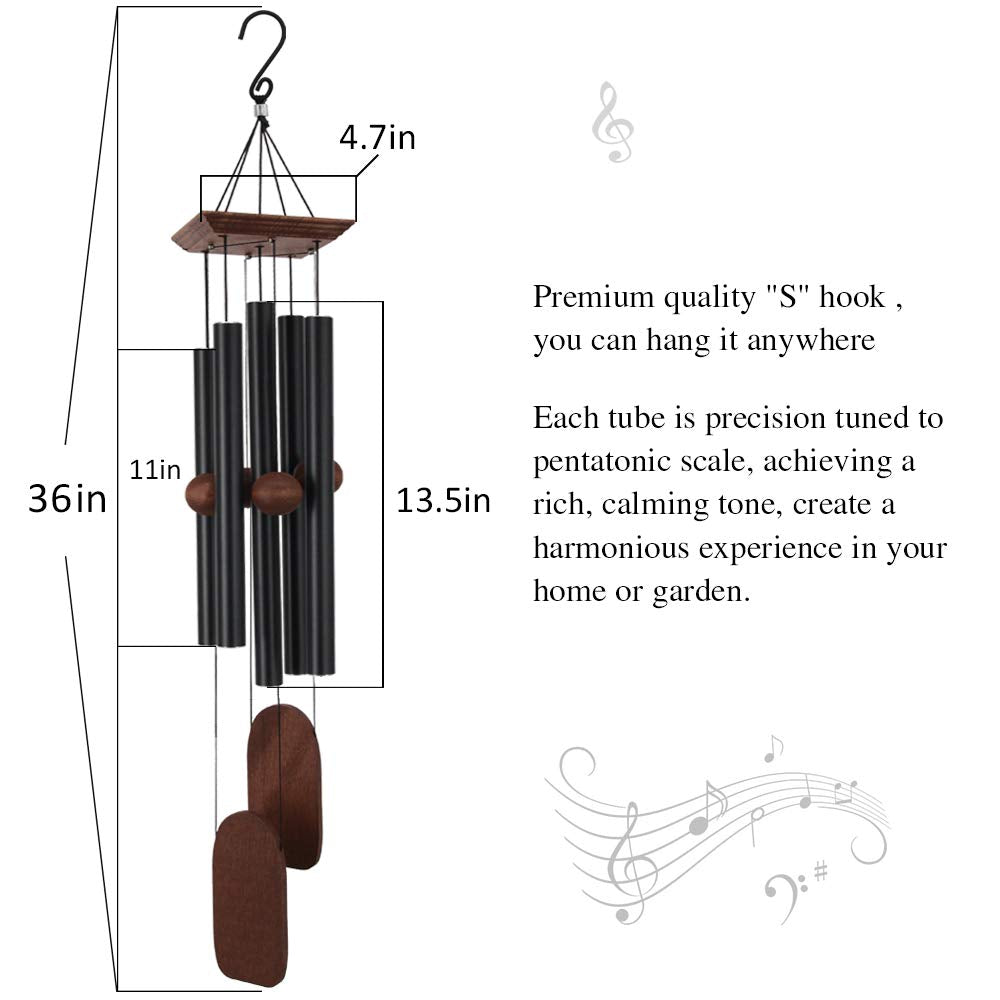 Astarin 36 Inch Wind Chimes Outdoor Deep Tone – Aluminum Memorial Chime