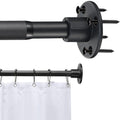 Jolof Store Black Stainless Steel Extendable Shower Curtain Pole (76-124cm)