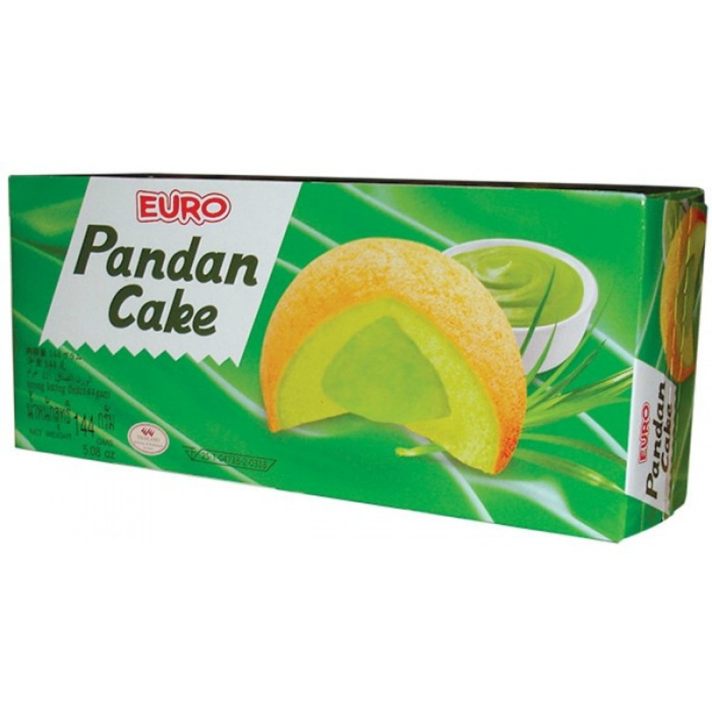 Euro Pandan Cake – Sweet Asian Dessert with Pandan Extract, 144g Box