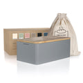 LARS NYSØM Metal Bread Bin with Bamboo Cutting Board Lid & Linen Bag