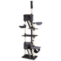 lionto dibea Floor-to-Ceiling Cat Tree Scratching Post, 240-260cm, Grey