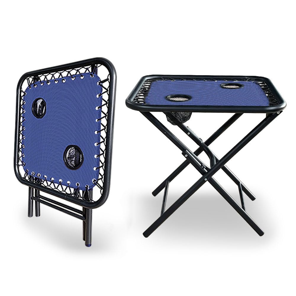 VOUNOT Zero Gravity Chair Set of 2 | Folding Outdoor Recliner with Table, Blue