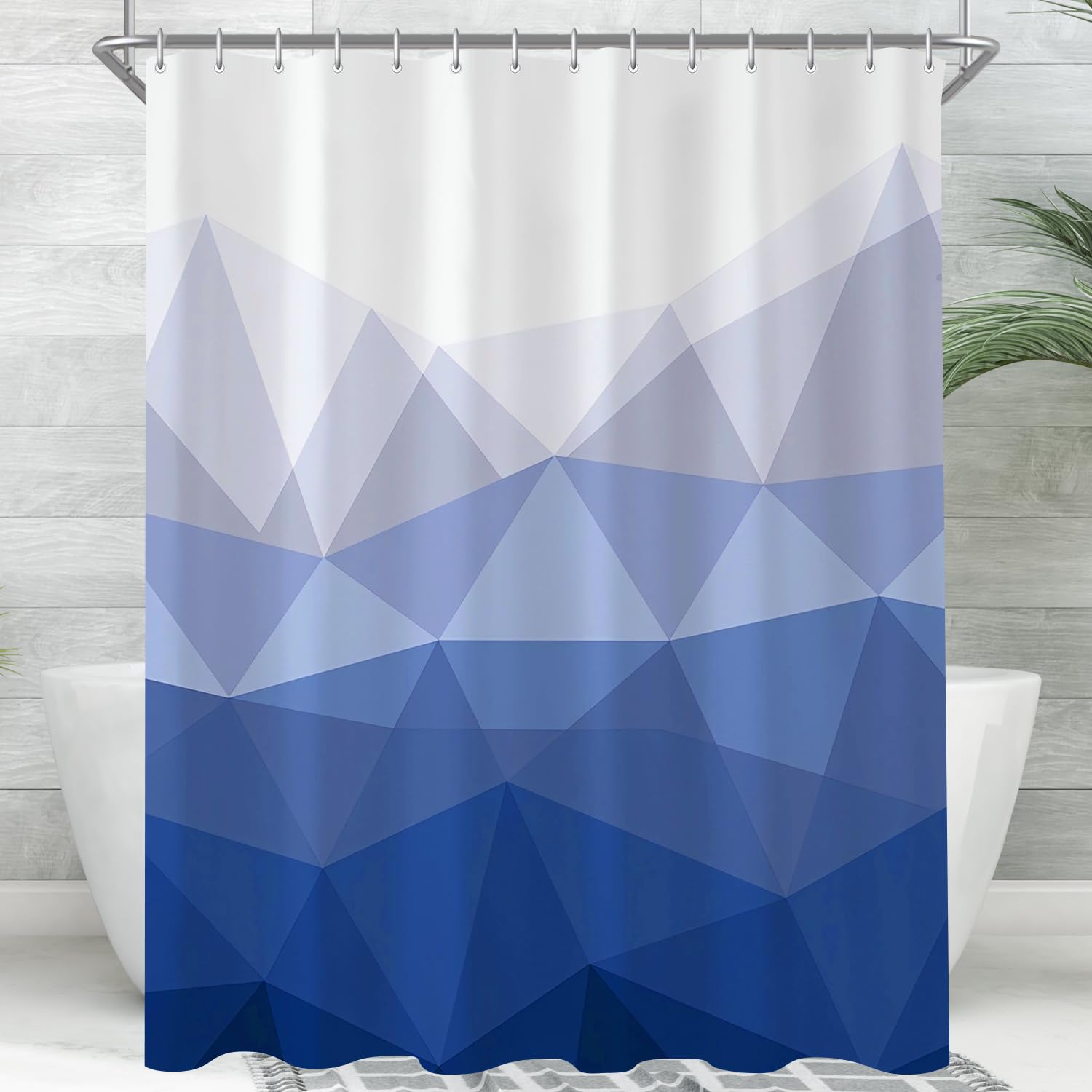 Lerores Geometric Shower Curtain | 180x200cm Anti-Mould Polyester Bath