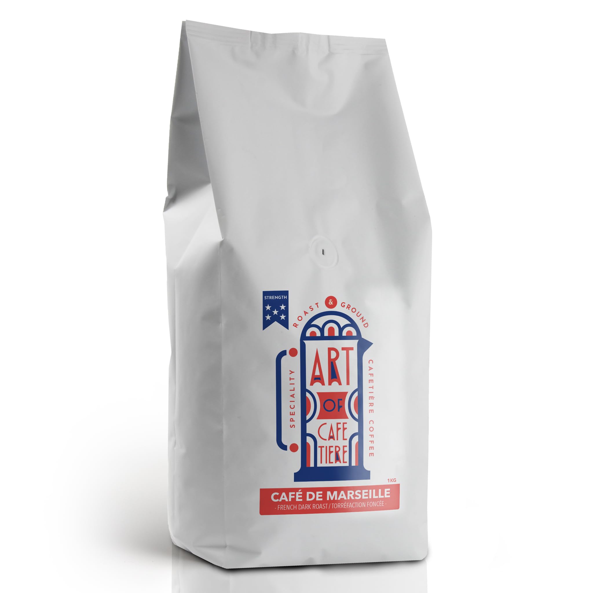 Cafe de Marseille Dark Roast Ground Coffee for French Press 1kg