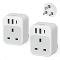 TESSAN UK to South Africa Plug Adapter (2 Pack) | Type M with USB C