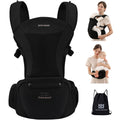 Bebamour Baby Carrier with Hipseat – Ergonomic Newborn to Toddler, Black