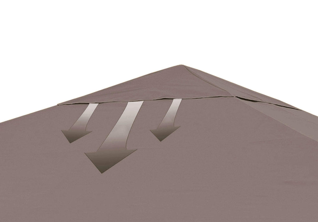 QUICK STAR Gazebo Replacement Roof 3x3m | Brown-Gray PVC Polyester
