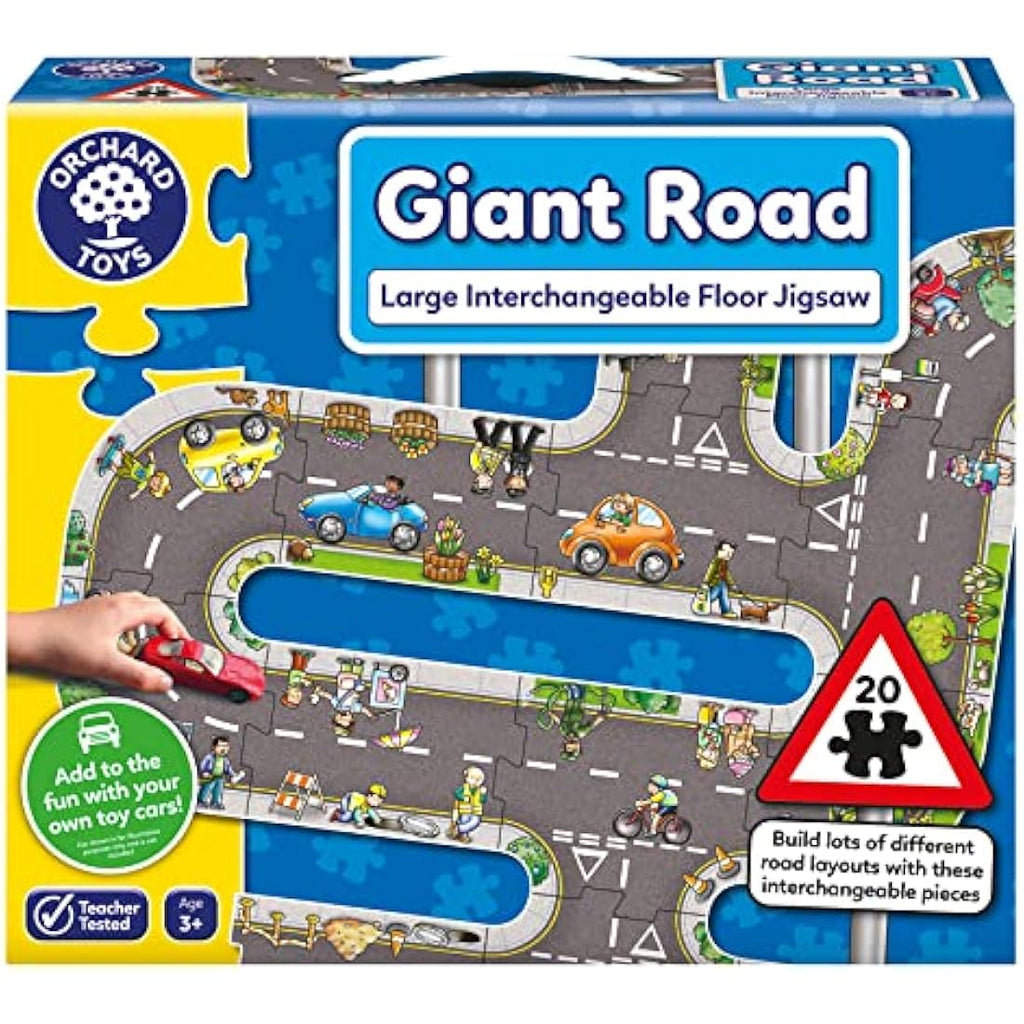 Orchard Toys Giant Road Floor Puzzle – 20 Piece Interchangeable Track