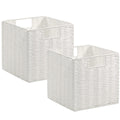 Vagusicc 2-Pack Wicker Storage Basket with Handles, Foldable Storage Organizer Bins for Shelves - image 1