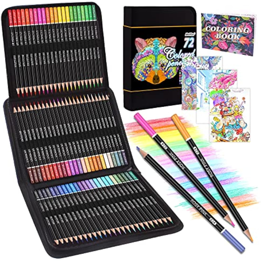 Melifluo 72 Professional Colored Pencils Set with Portable Zipper Case