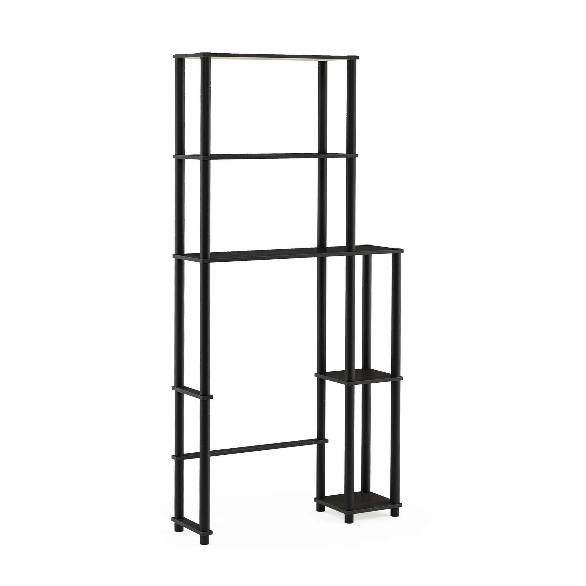 Furinno Turn-N-Tube 5-Shelf Over The Toilet Storage Organizer, Espresso