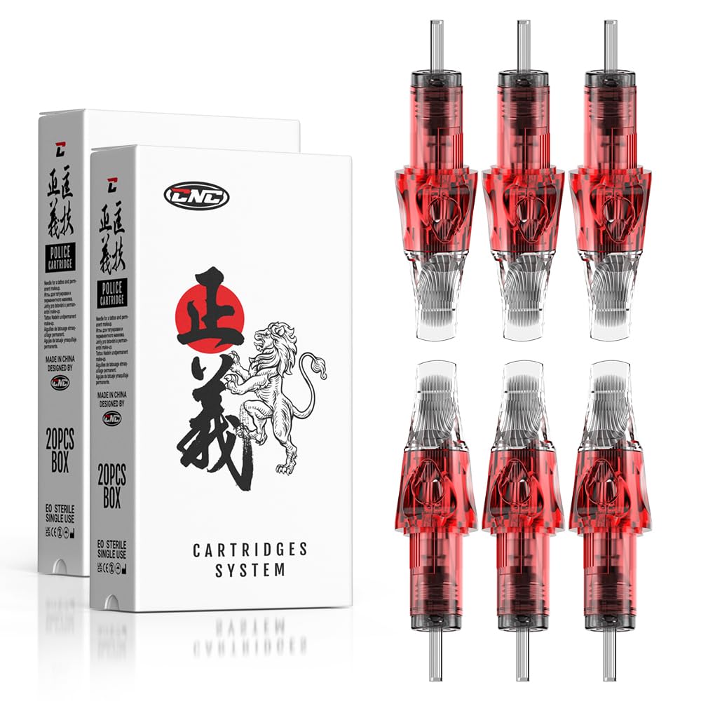 CNC 40Pcs Tattoo Cartridges - #10 Bugpin Curved Round Magnum Mixed Set