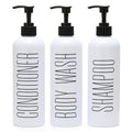 HOMCDALY 16oz Shampoo and Conditioner Dispenser – 3-Pack Refillable Bottles