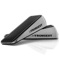 Heavy Duty Zinc Door Stopper Wedge with Wall Protectors - 2 Pack