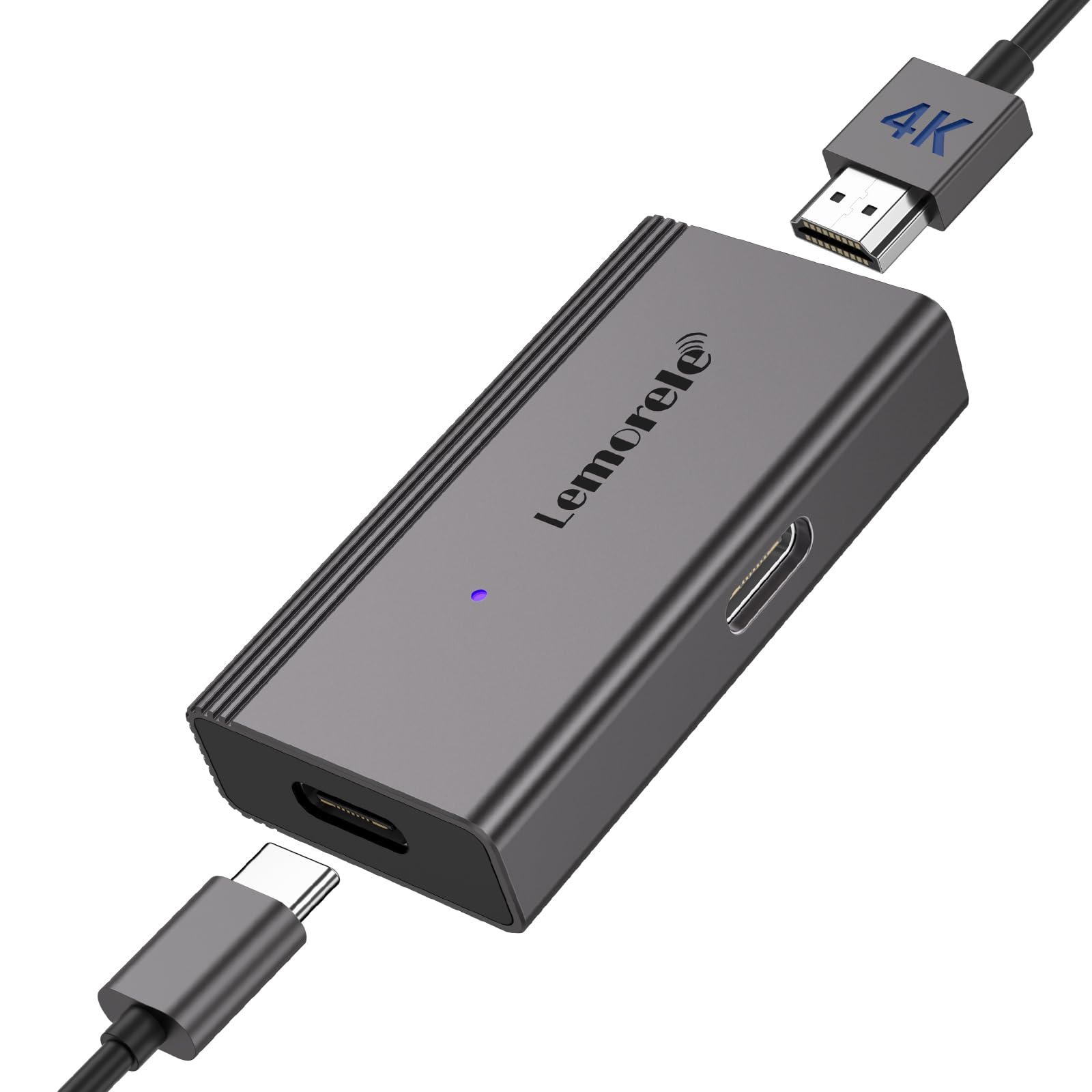 Lemorele HDMI to USB C Adapter | 4K@60Hz Video with Power Supply