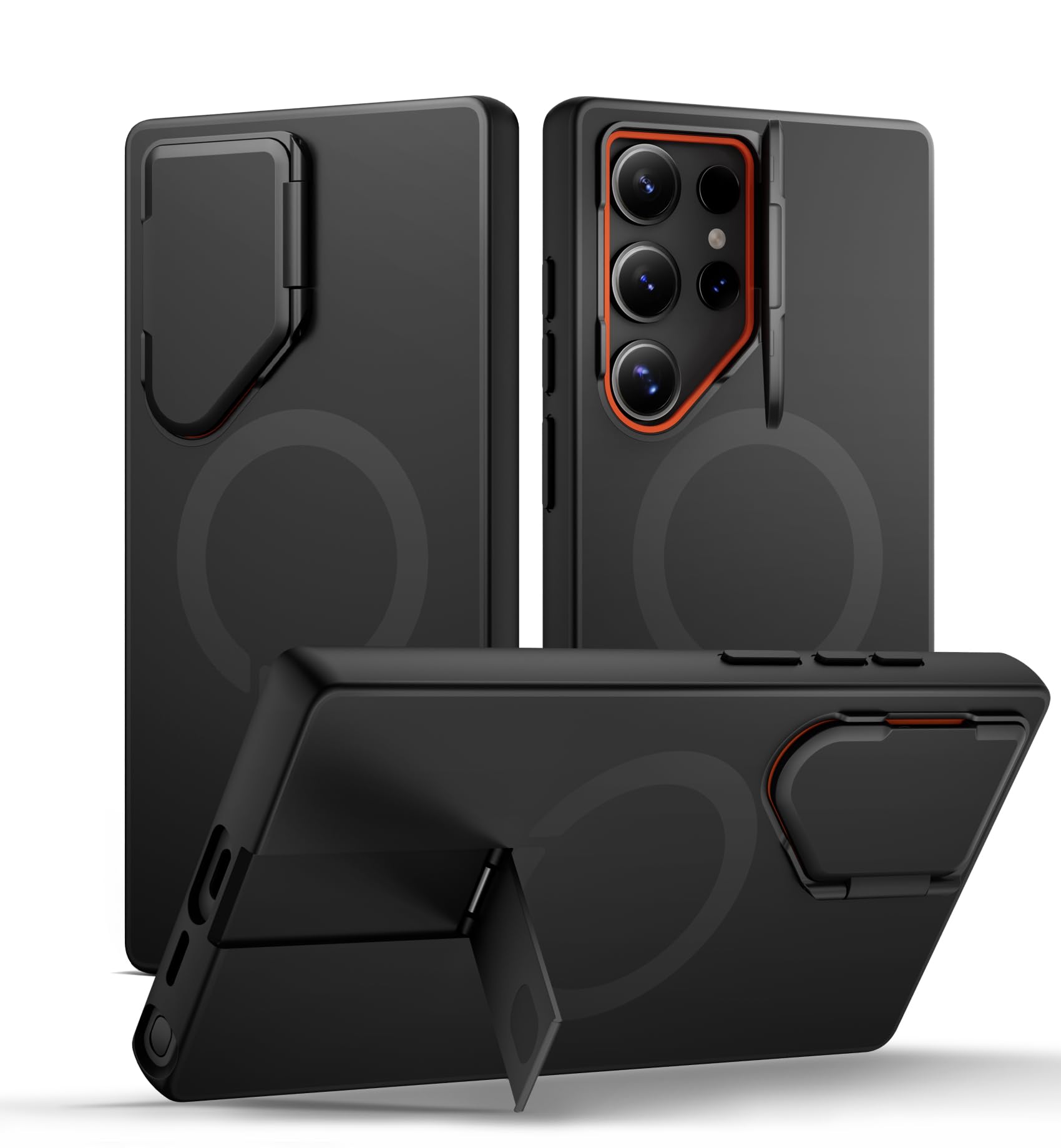 SURITCH Samsung Galaxy S24 Ultra Magnetic Case with Kickstand – Black