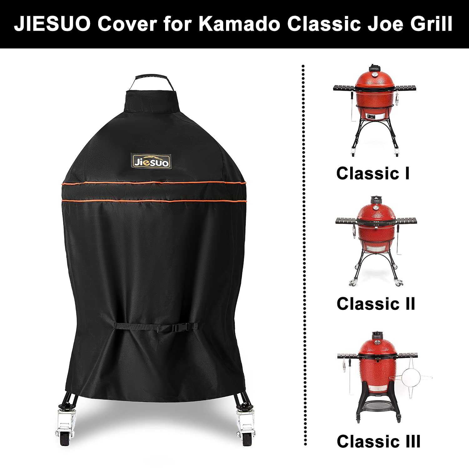 Jiesuo Kamado Joe Classic Grill Cover – 600D Waterproof Heavy Duty