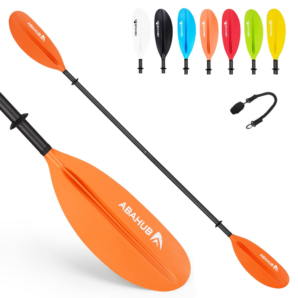 Abahub Carbon Fiber Kayak Paddle – 90.5 Inch Lightweight Oar with Leash