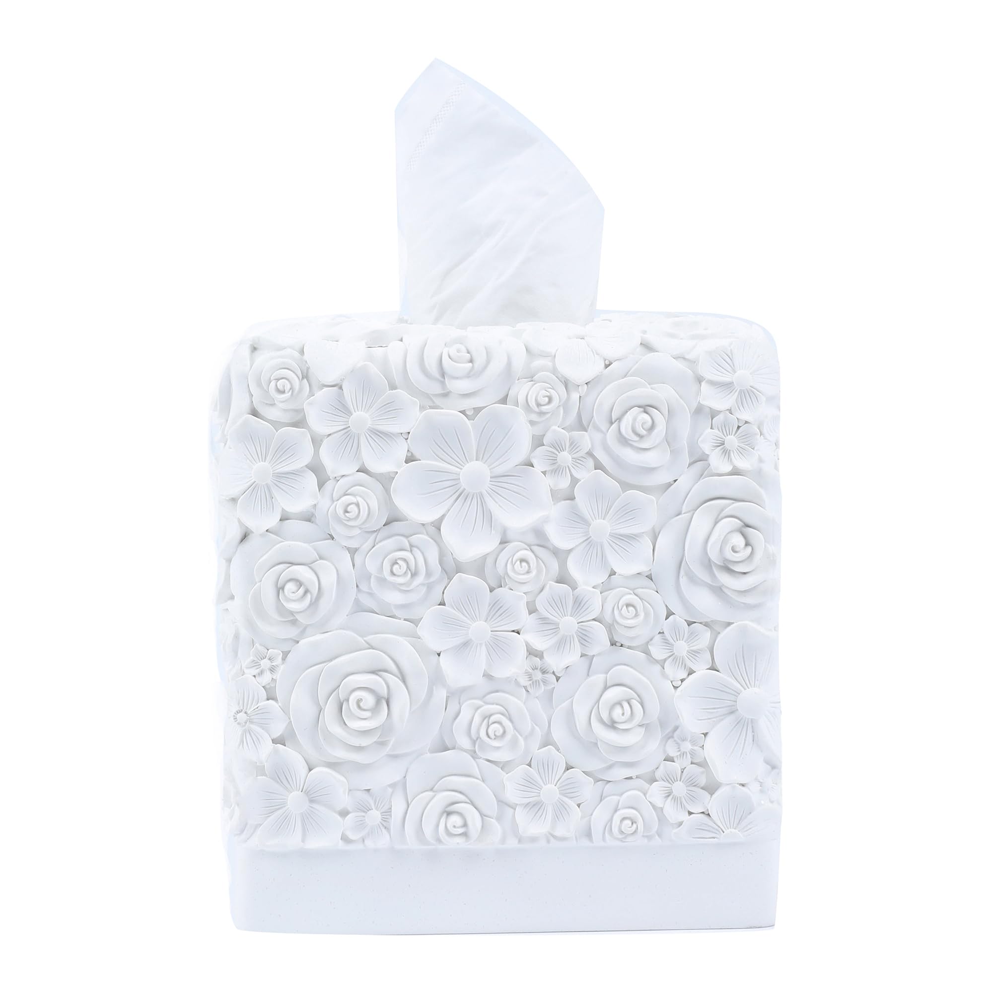 Hymmah Modern Square Resin Tissue Box Cover | Heavy Bathroom Holder