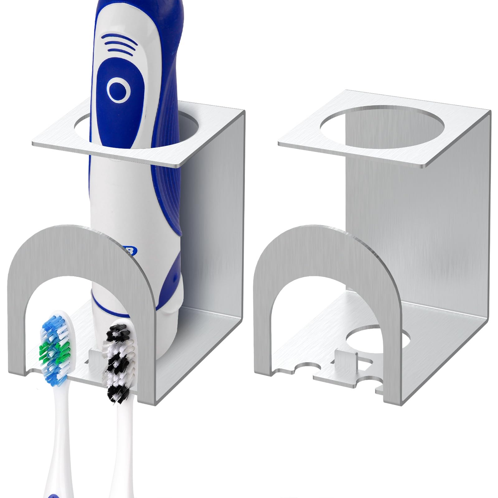 Linkidea 2-Pack Stainless Steel Toothbrush Holder | Wall Mounted Organizer