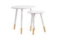 Aspect Dina Set of 2 Nesting Side Tables | White Wood Scandi Decor