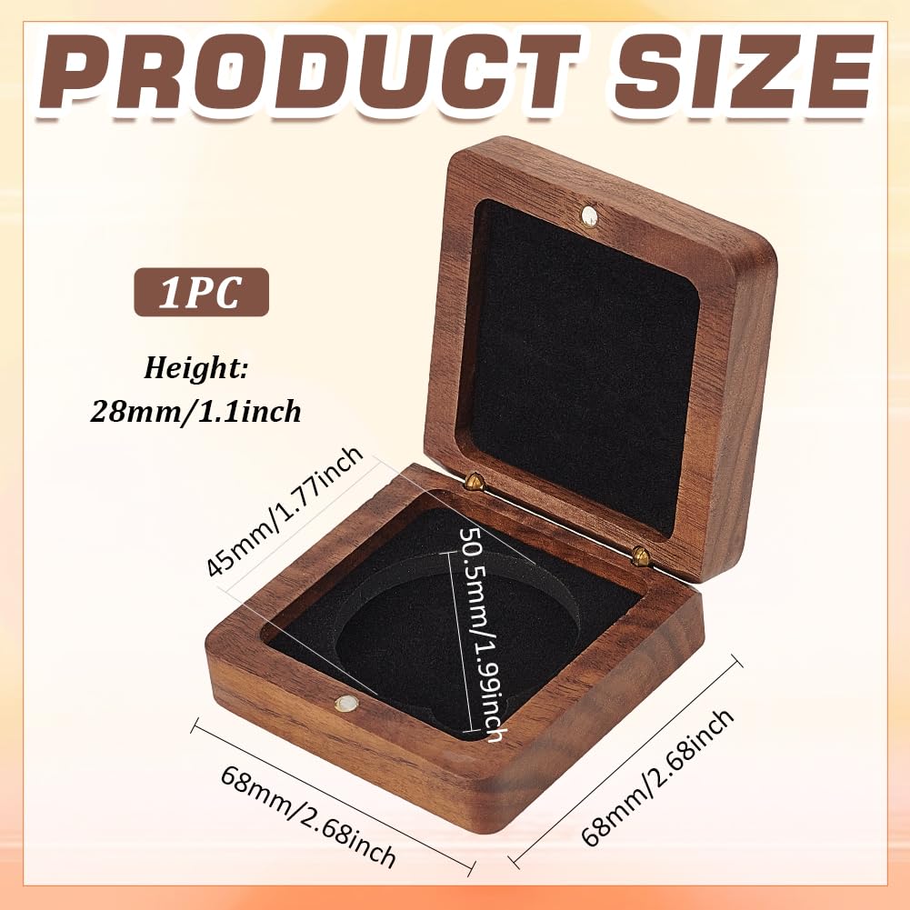 FINGERINSPIRE Wood Challenge Coin Display Box With Black Velvet Inside - image 2