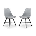 Julian Bowen Kari Grey Upholstered Dining Chairs with Black Metal Legs - Set of 2