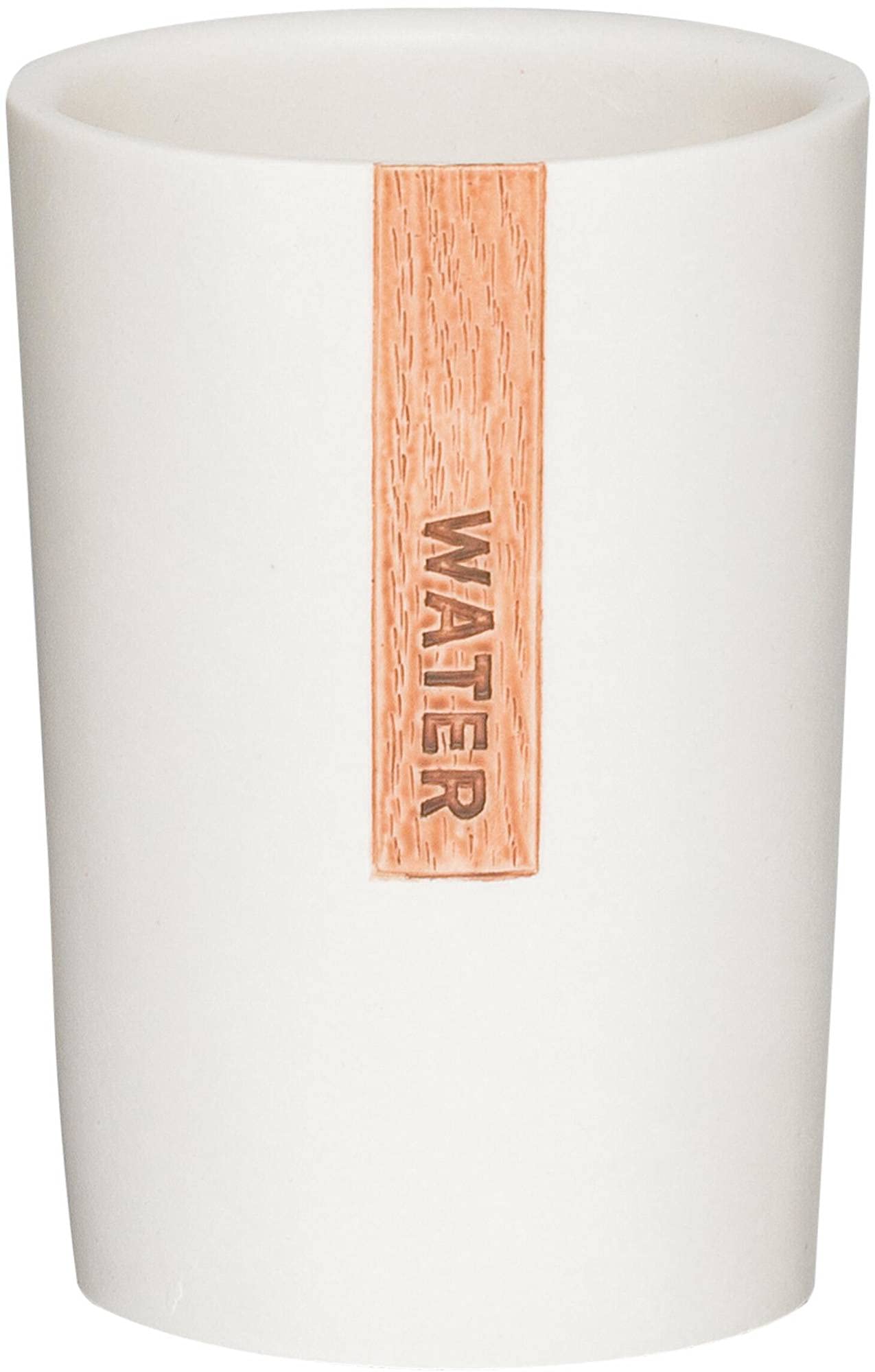Sealskin Pierra White Polyresin Tumbler and Toothbrush Holder