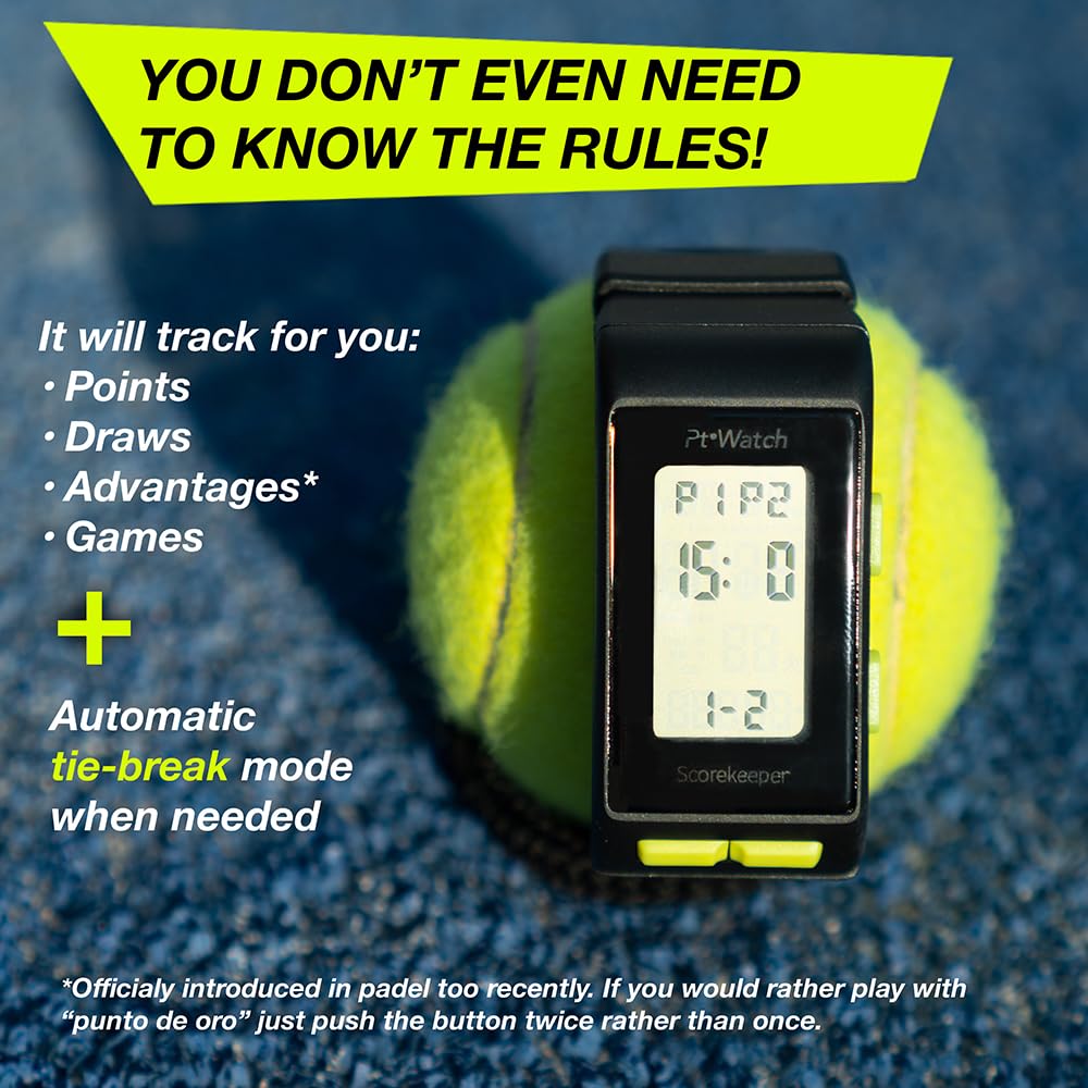 Pt Watch Padel and Tennis Scorekeeper - Digital Point Tracker Watch (Cream)