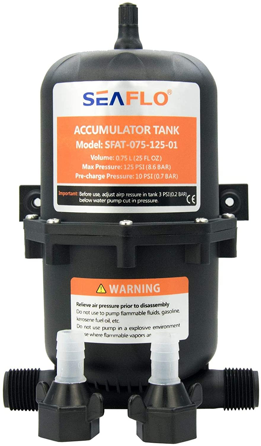 Jolof Store 0.75L Accumulator Tank | 125 PSI Water Pump Control for RV Marine