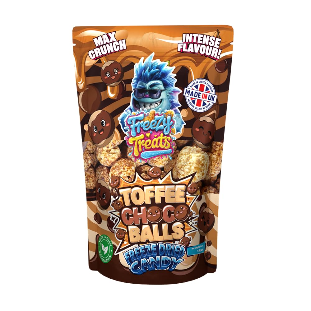 Jolof Store Freeze-Dried Toffee Choco Balls - Crunchy Candy (Pack of 3)