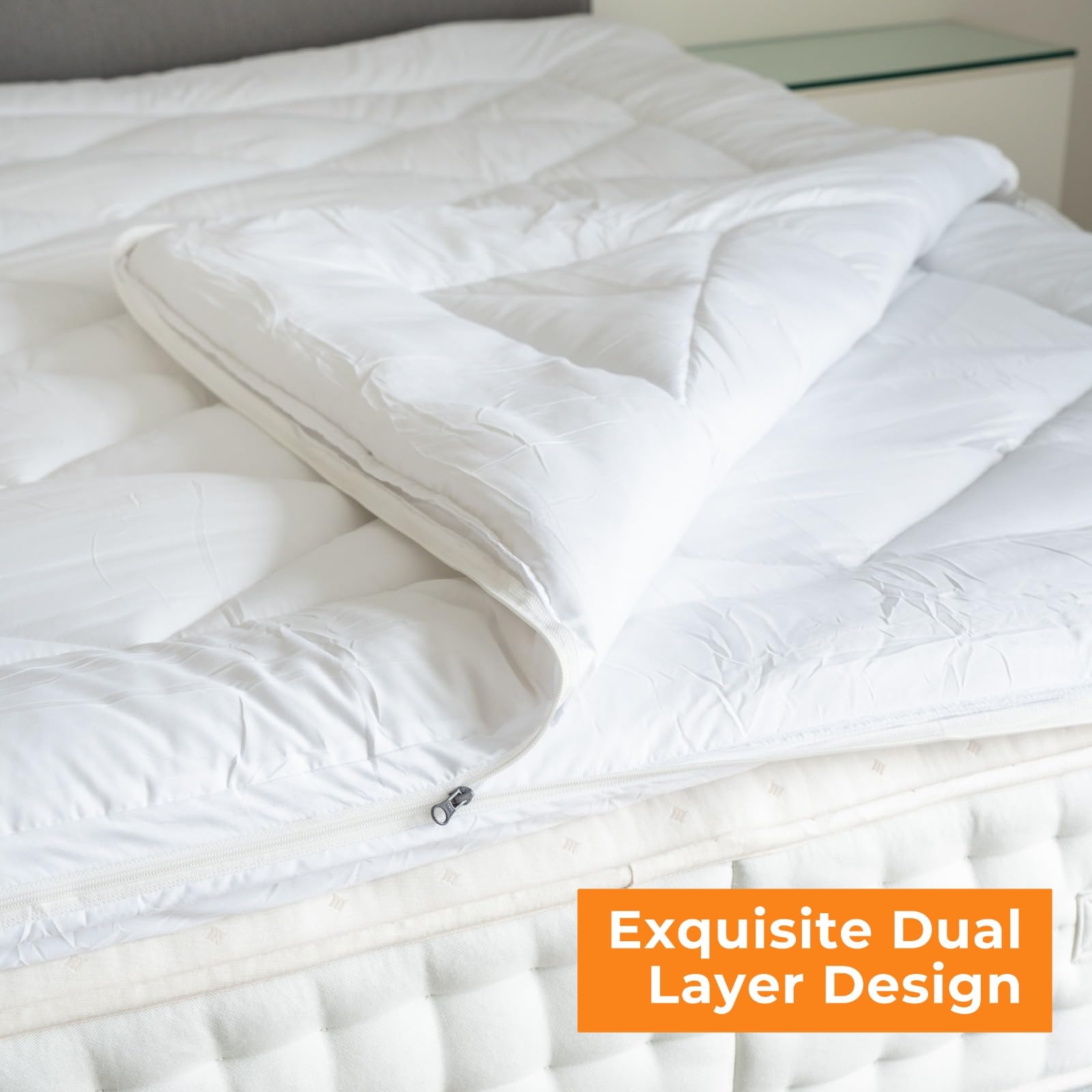 Caroline Shatuik Double Mattress Topper | 10cm Dual Layer Quilted
