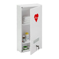 Relaxdays Lockable Steel Medicine Cabinet | 3 Compartments, White