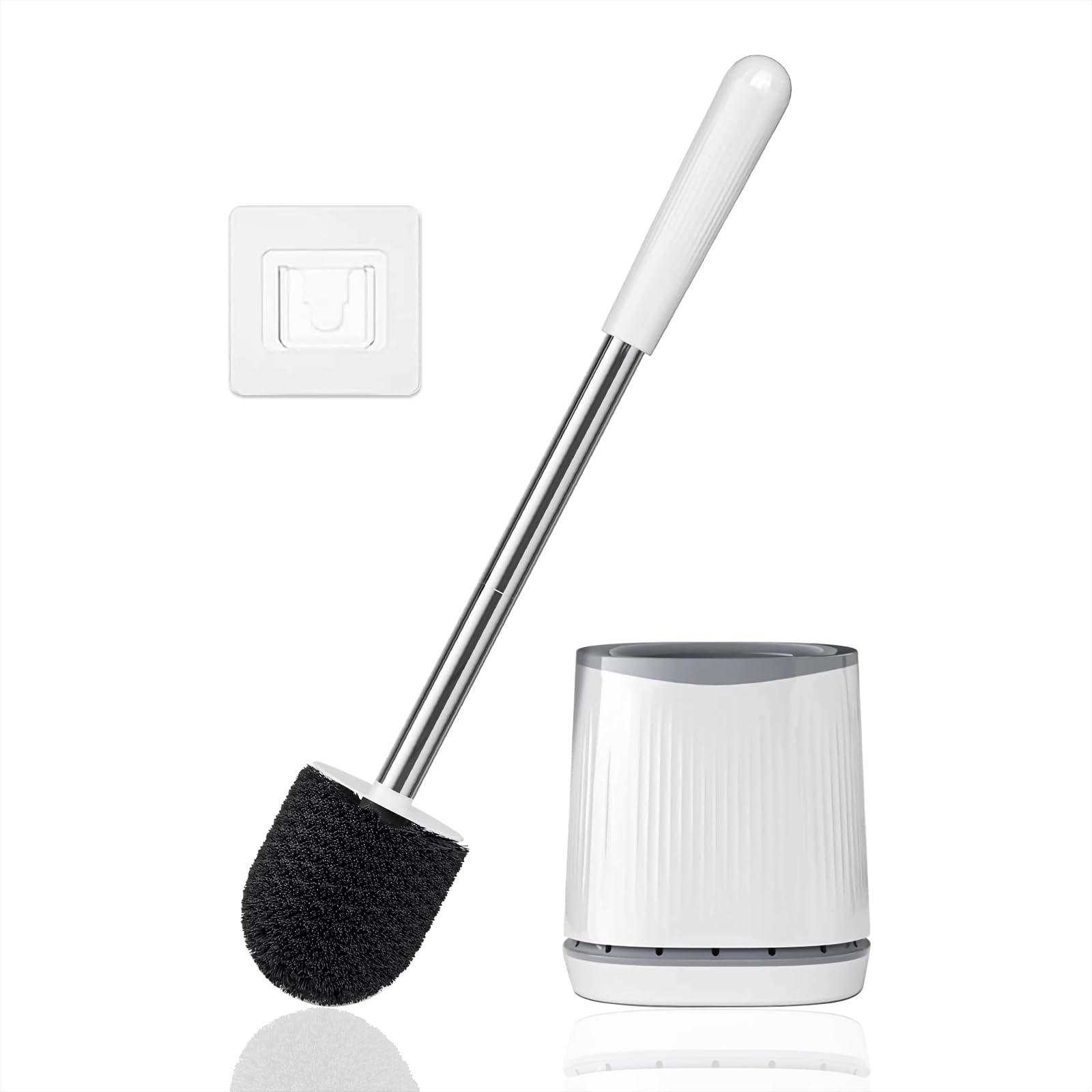 HiWODO Toilet Brush and Holder - Wall Mounted & Floor Standing Set