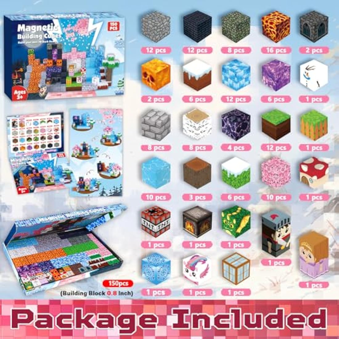 ToyUnited 150PCS Magnetic Building Blocks – Dark Swordsman STEM Cubes