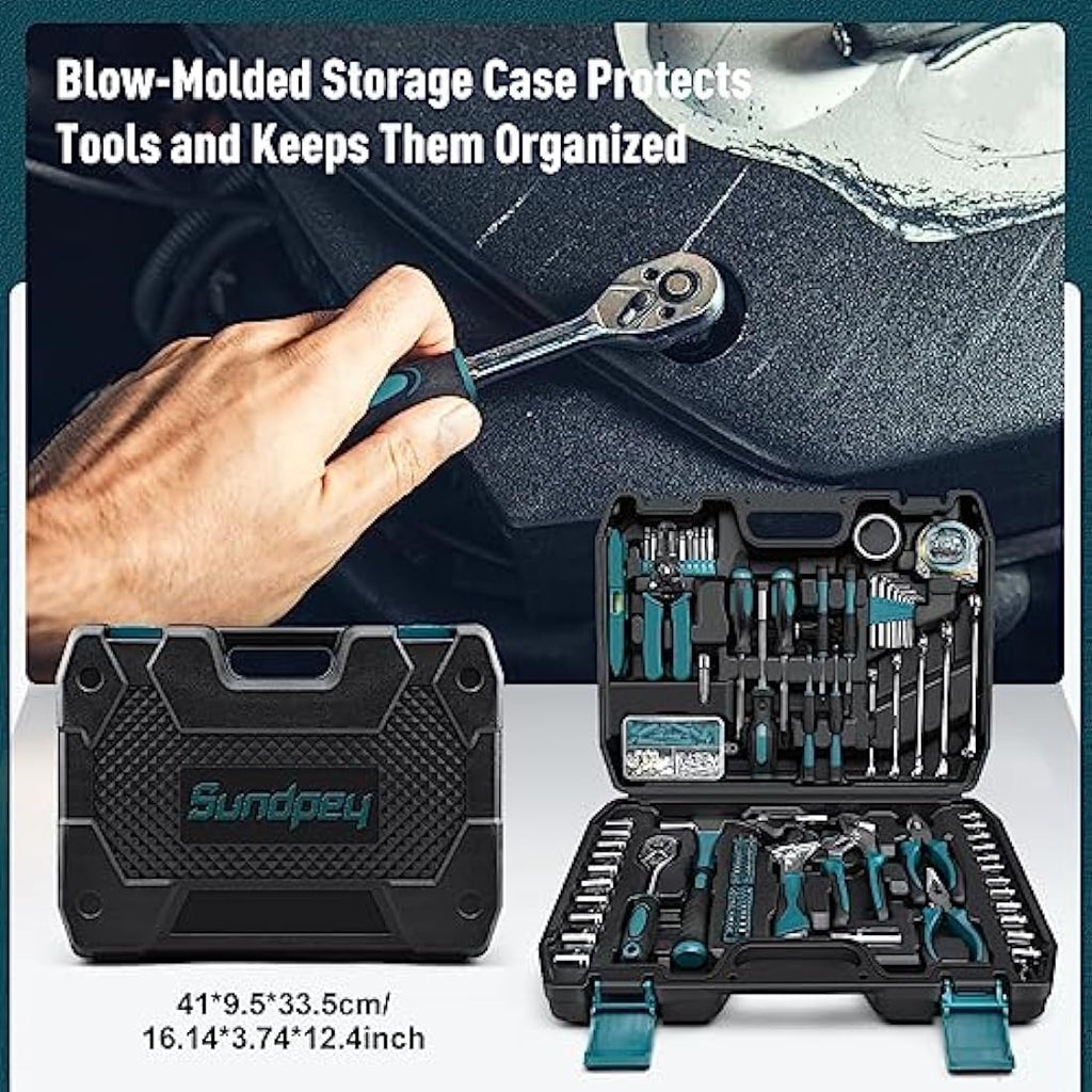 Sundpey 281-Piece Home Tool Kit – Portable Hand Tool Set with Case