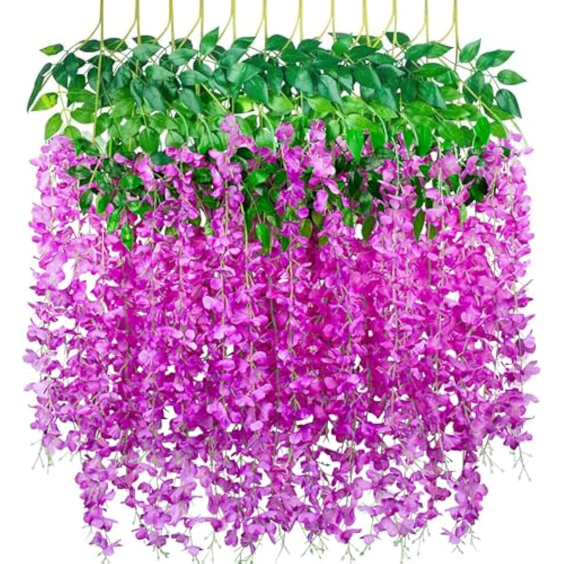 Jolof Store Artificial Wisteria Vine Hanging Garland - Silk Flowers, 12 Pack