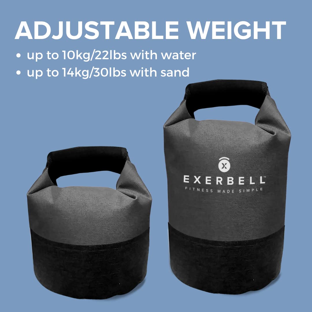 Exerbell Foldable Adjustable Kettlebell Set - 2-14kg Grey Sandbag