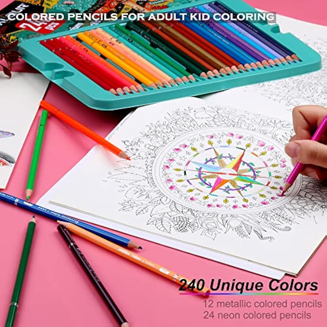 Kalour Professional Colored Pencils | 240 Vibrant Colors Soft Core Set