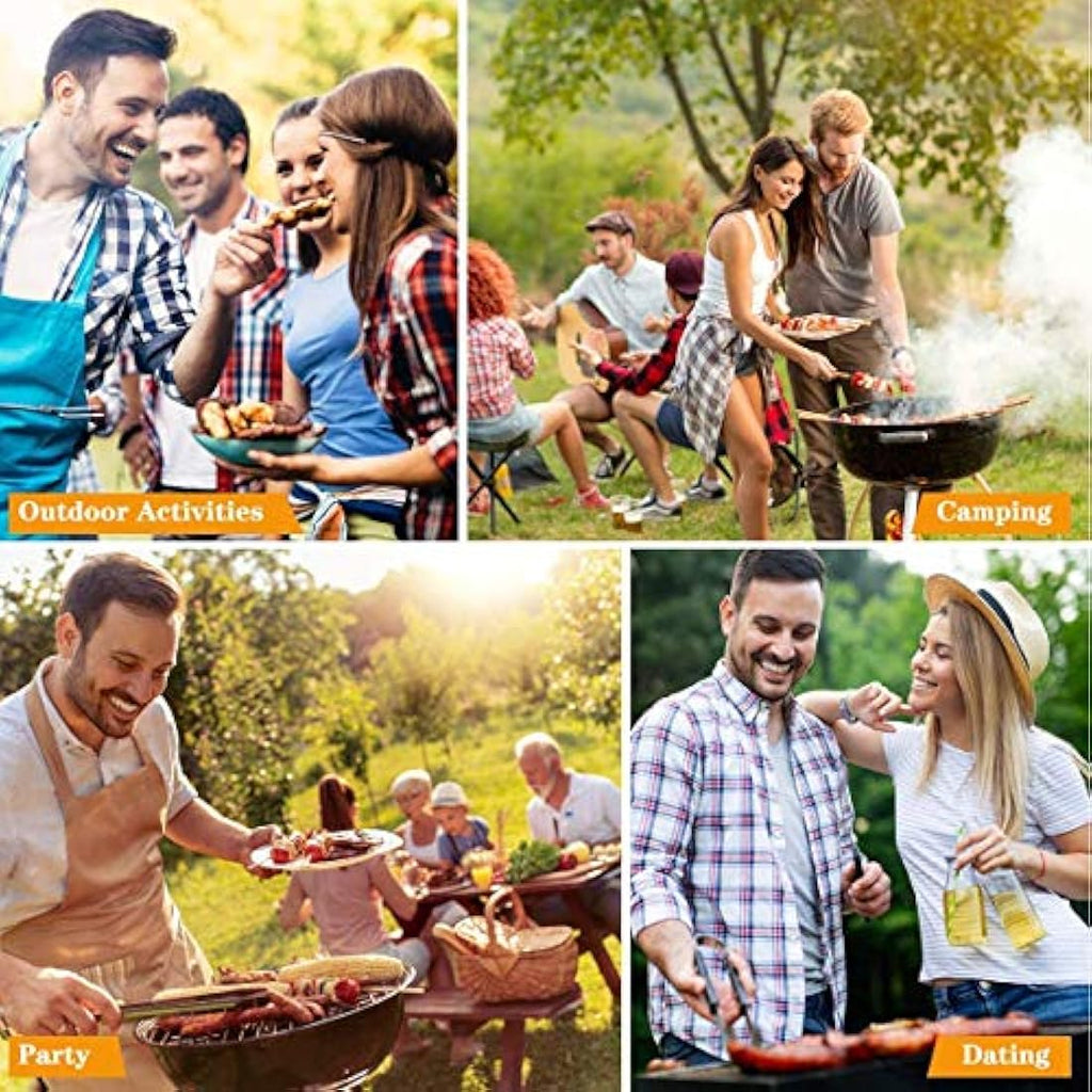 3-Piece Stainless Steel BBQ Grill Tool Set with Storage Bag