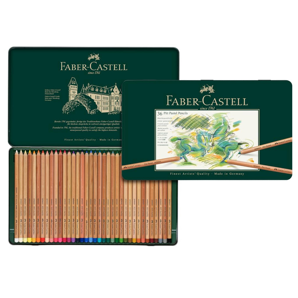 Faber-Castell PITT Pastel Pencils – Professional Tin Set of 36 Colors